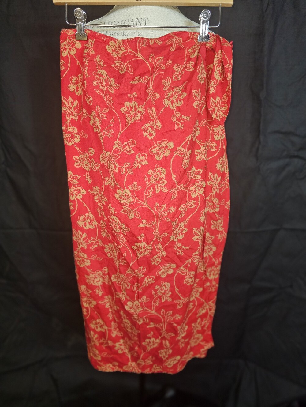Lauren Ralph Lauren Red Floral Midi Skirt
